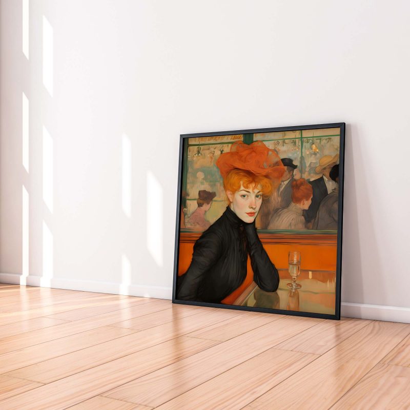 Enchanting Portrait of a Redheaded Woman in a Bar | Jugendstil Poster - Image 4
