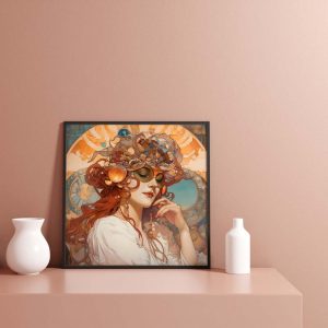 Jugendstil Poster - Sunglasses Woman - Alphonse Mucha