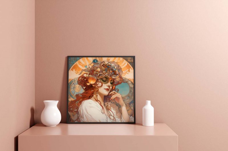 Jugendstil Poster - Sunglasses Woman - Alphonse Mucha