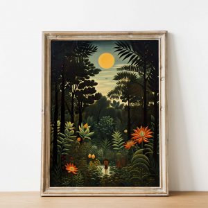 Boy in the Forest - Henri Rousseau Style Poster | Jungle Vintage Poster