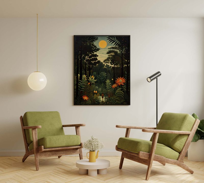 Boy in the Forest - Henri Rousseau Style Poster | Jungle Vintage Poster - Image 5