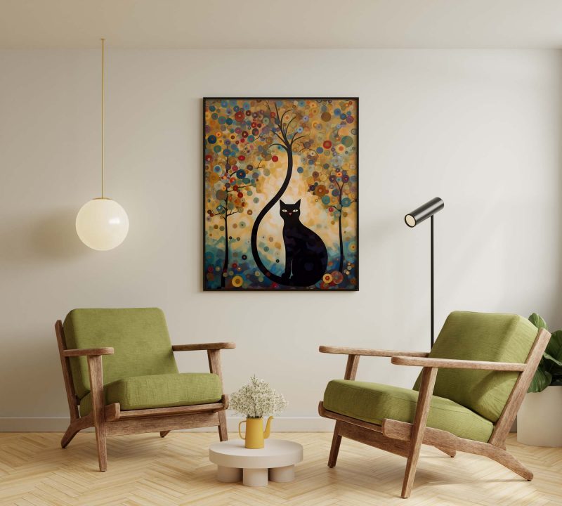 Katze im Garten Poster | Gustav Klimt style print - Image 6