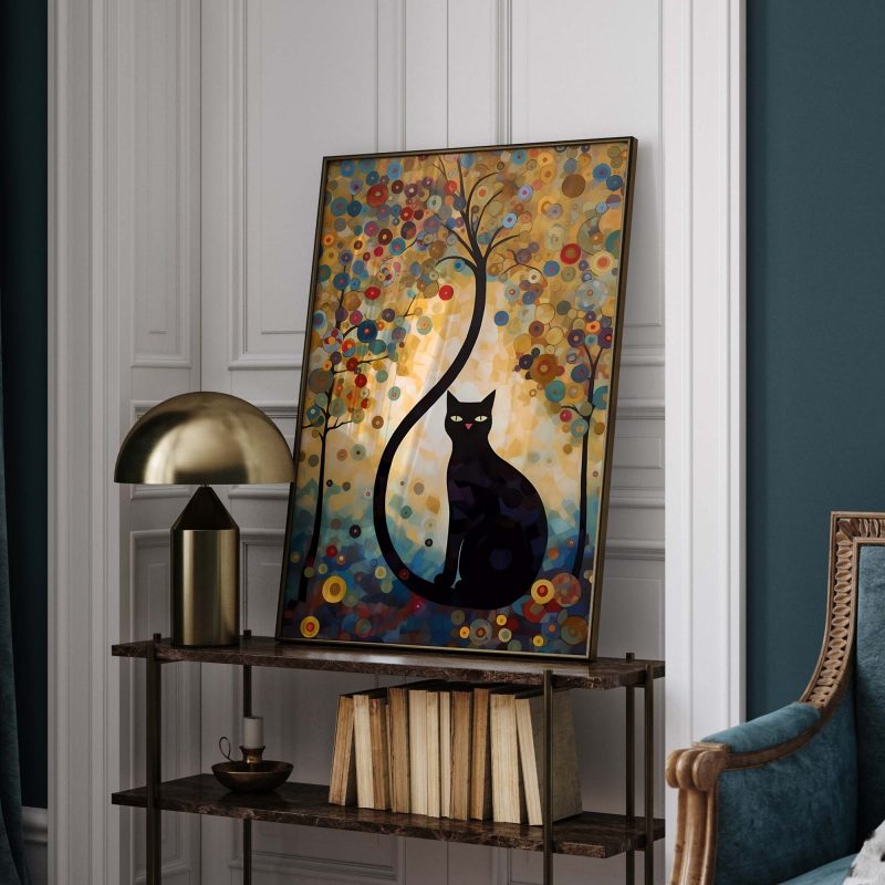 Katze im Garten Poster | Gustav Klimt style print - Image 9