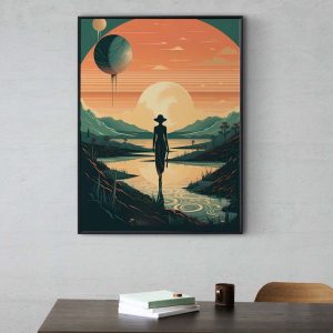 Lady on Saturn - Retro Futurism Art | Space Art