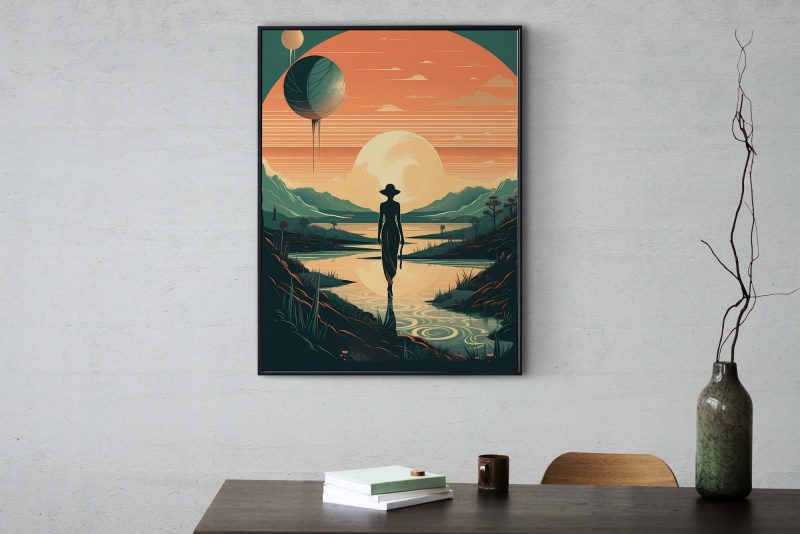 Lady on Saturn - Retro Futurism Art | Space Art