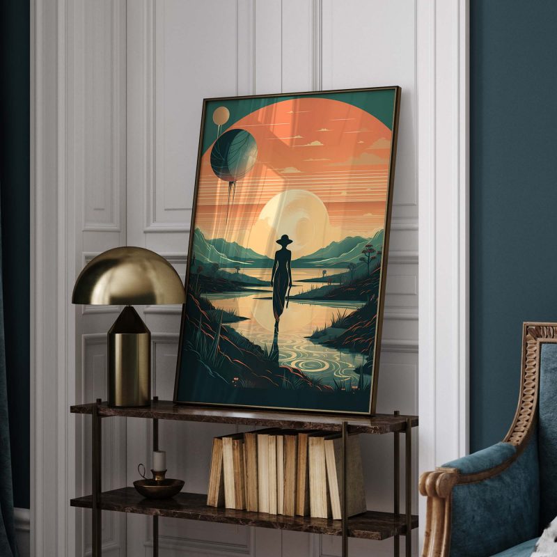 Lady on Saturn - Retro Futurism Art | Space Art - Image 9