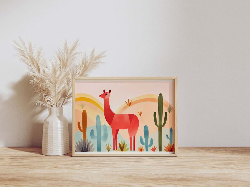 Llama Poster Print | Nursery Wall Art Llama Poster Nursery Decor