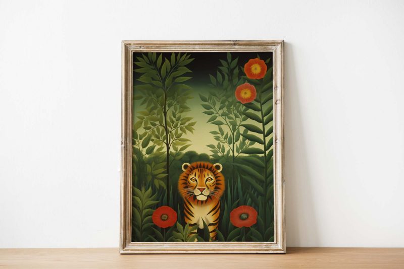 Lion Garden - Henri Rousseau style poster | Tropical Jungle Poster - Image 3
