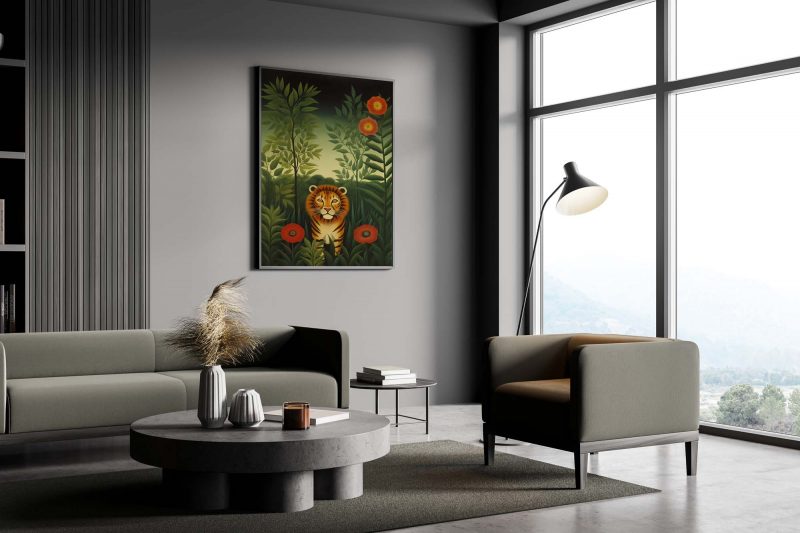 Lion Garden - Henri Rousseau style poster | Tropical Jungle Poster - Image 4
