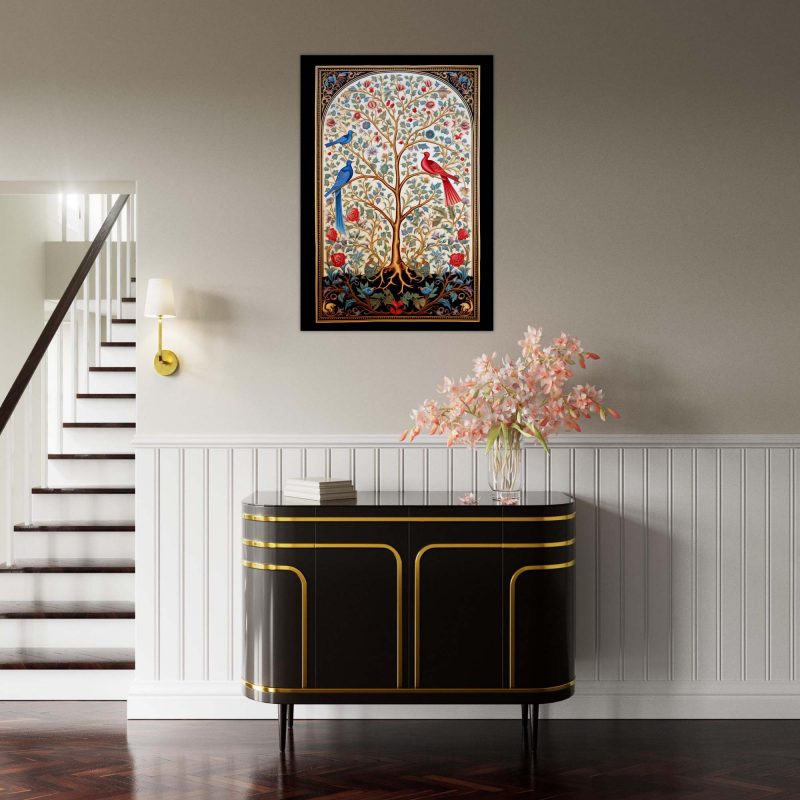 Tree of Life | Blue and Red Birds Poster | William Morris | Wall Wallpaper Print - Image 15