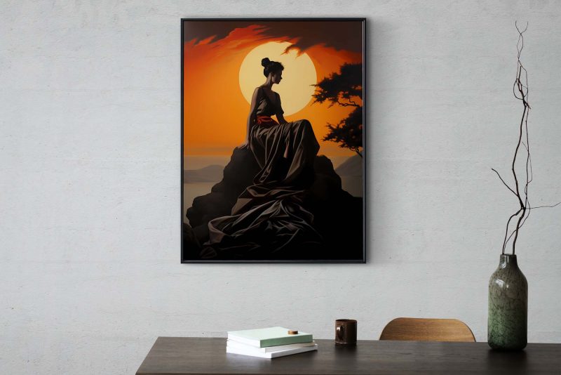 Loreley - Frau auf Stein beim Sonnenaufgang - Caravaggio style poster - Image 7