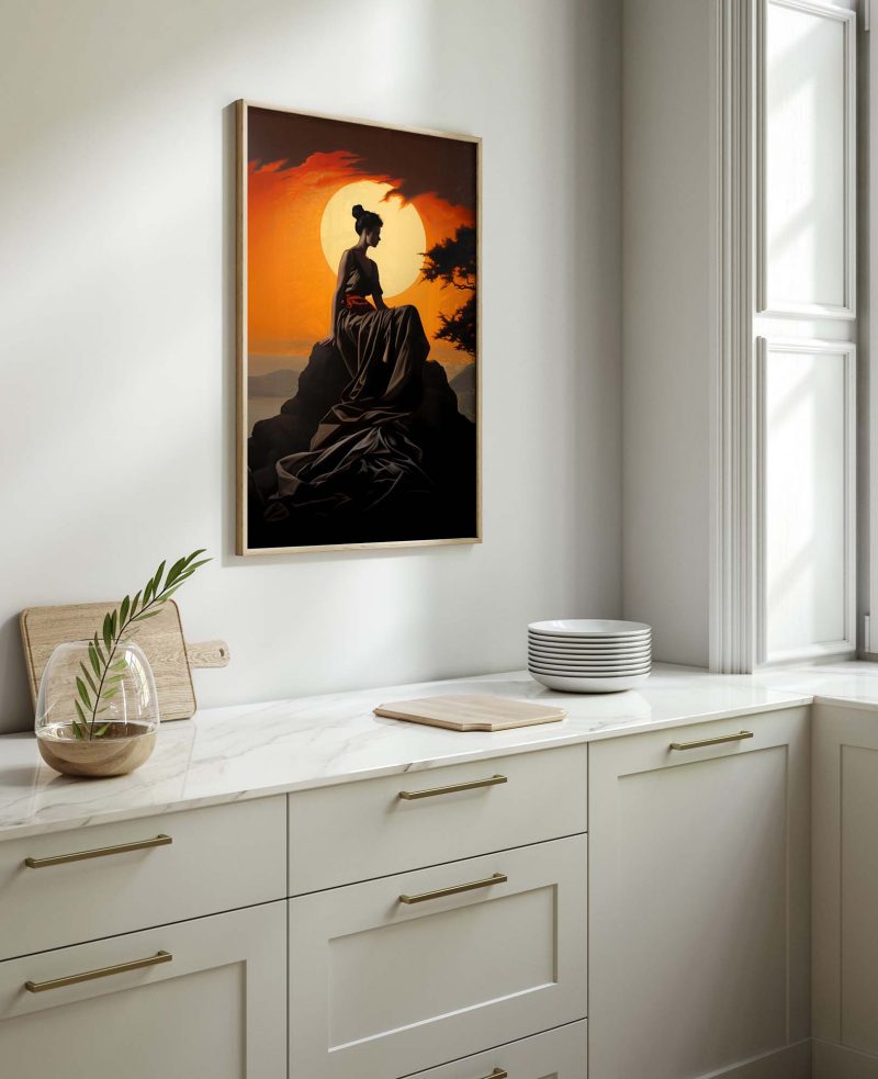 Loreley - Frau auf Stein beim Sonnenaufgang - Caravaggio style poster - Image 10