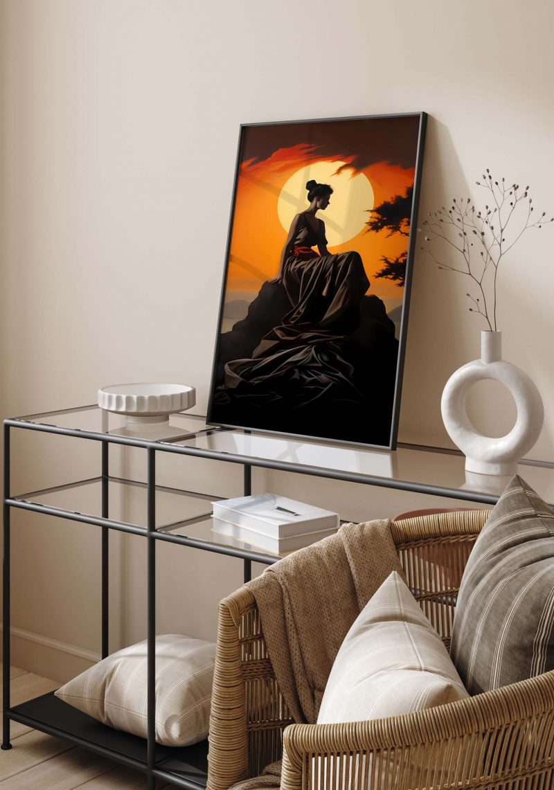 Loreley - Frau auf Stein beim Sonnenaufgang - Caravaggio style poster - Image 11