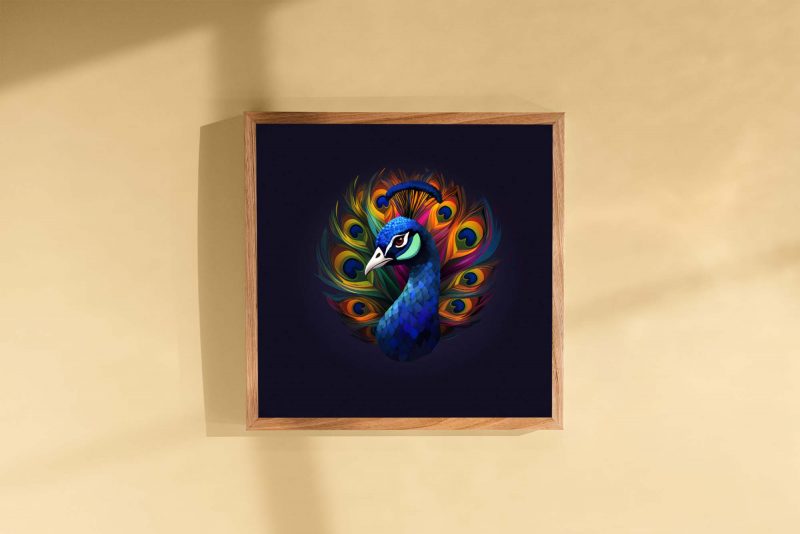 Magnificient Blue Peacock Poster - Painting Print for Modern Home Decor - Image 4