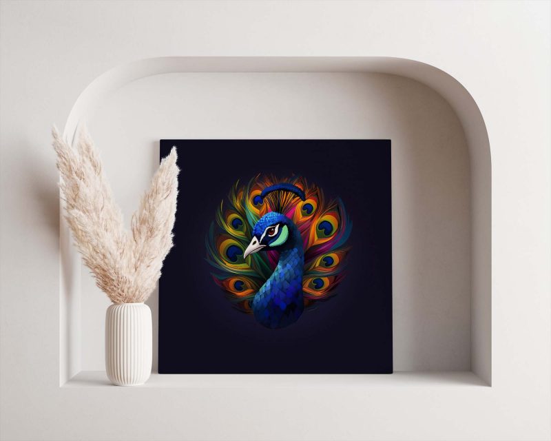 Magnificient Blue Peacock Poster - Painting Print for Modern Home Decor - Image 3