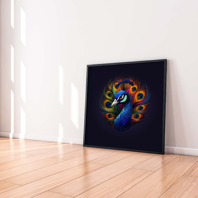 Magnificient Blue Peacock Poster - Painting Print for Modern Home Decor - Image 5