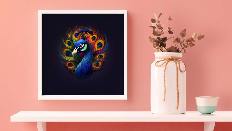 Magnificient Blue Peacock Poster - Painting Print for Modern Home Decor - Image 6