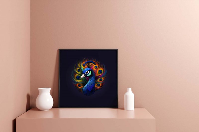 Magnificient Blue Peacock Poster - Painting Print for Modern Home Decor - Image 8