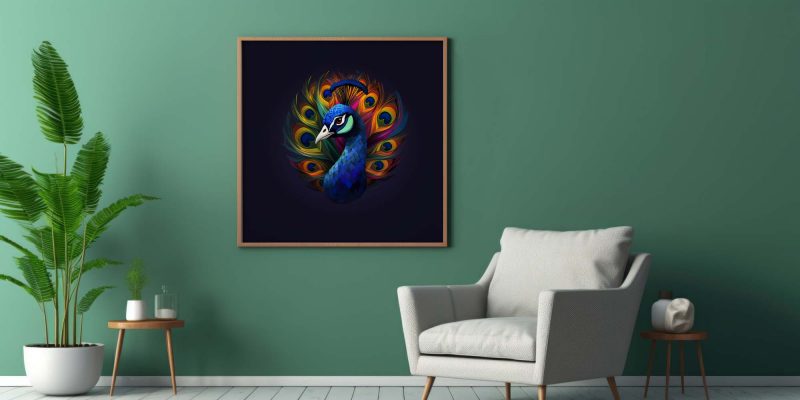 Magnificient Blue Peacock Poster - Painting Print for Modern Home Decor - Image 9