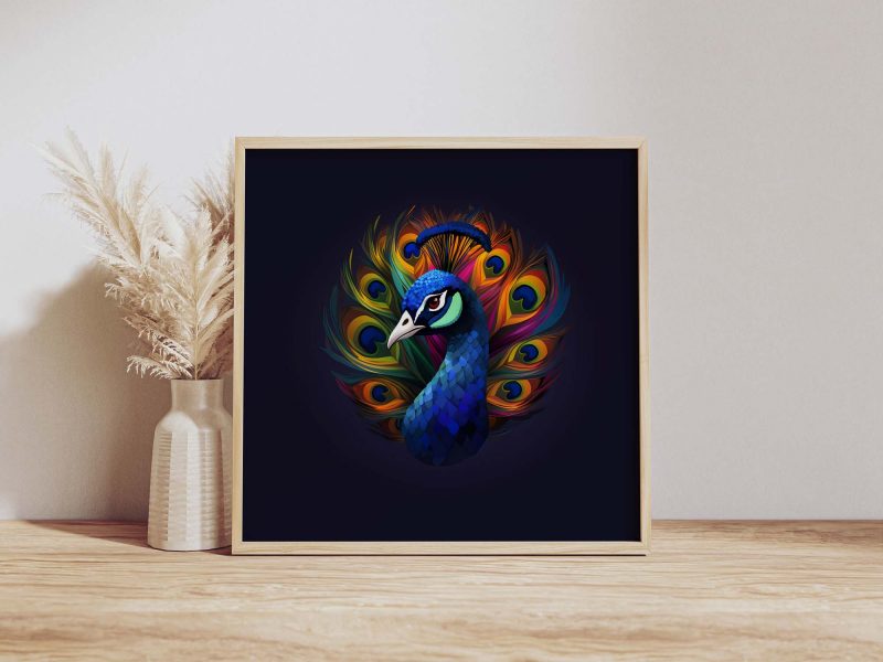 Magnificient Blue Peacock Poster - Painting Print for Modern Home Decor - Image 11