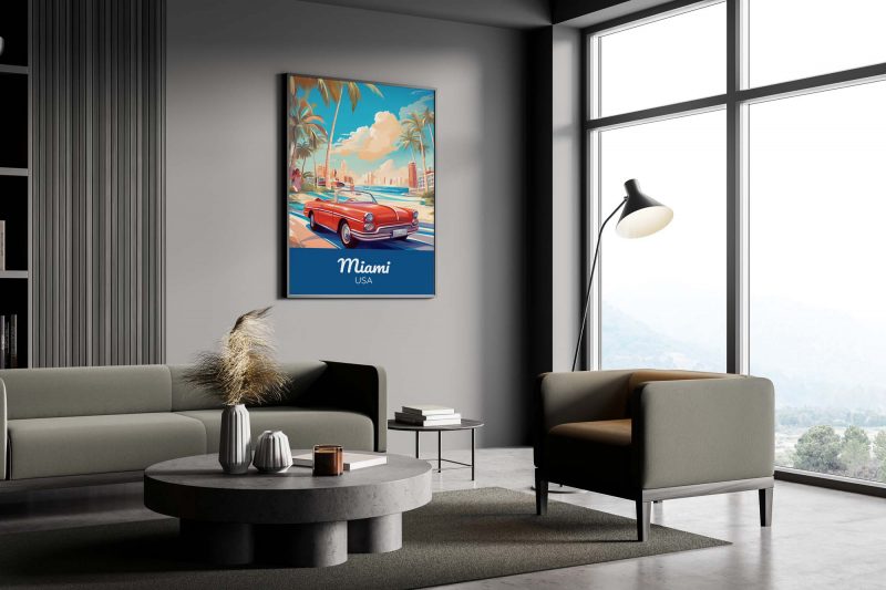 Vintage Travel Poster Miami USA, Retro Travel Poster - Image 4