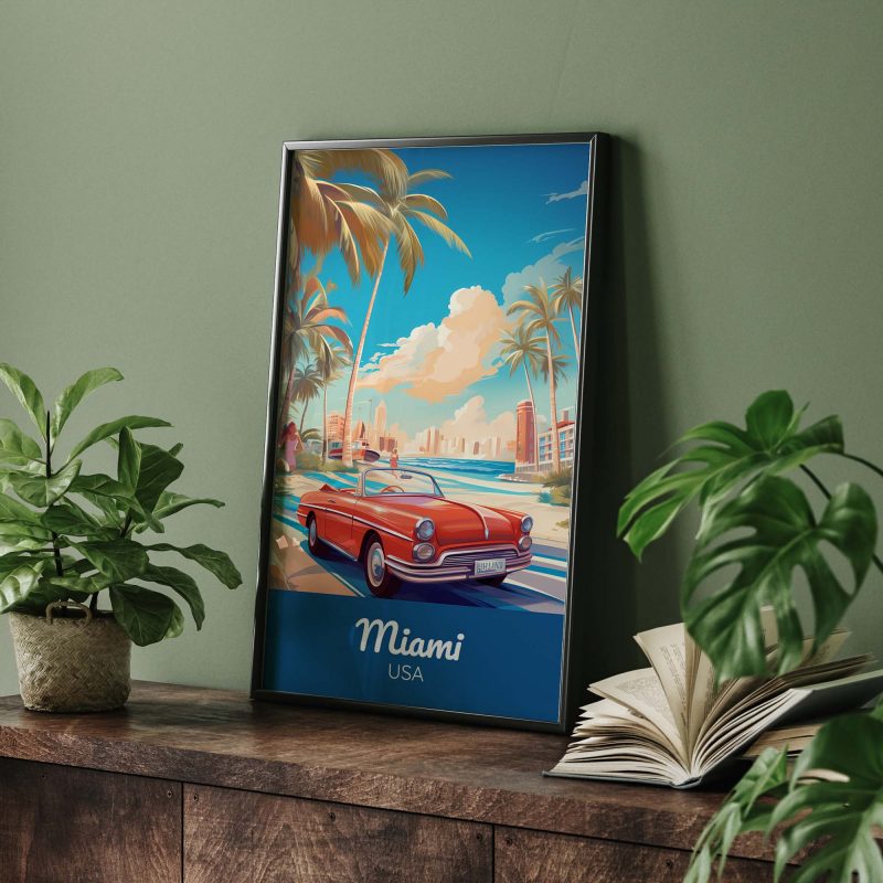 Vintage Travel Poster Miami USA, Retro Travel Poster - Image 8