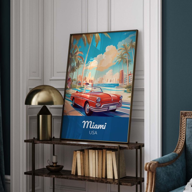 Vintage Travel Poster Miami USA, Retro Travel Poster - Image 9