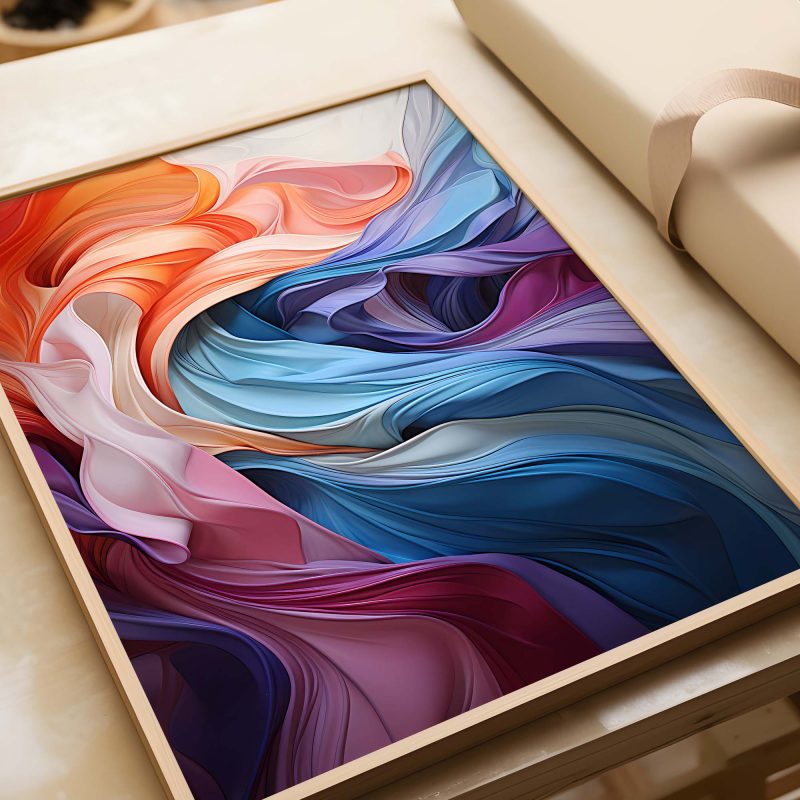 Modern Colorful Abstract Fabric - Image 2