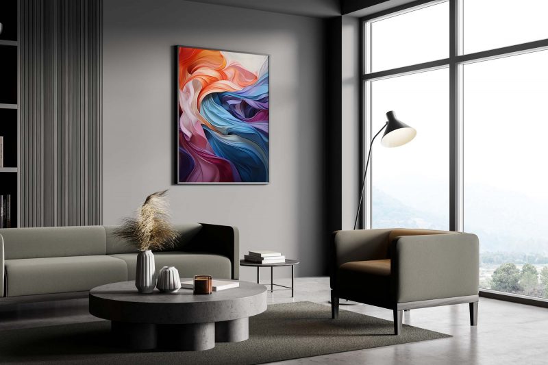 Modern Colorful Abstract Fabric - Image 4