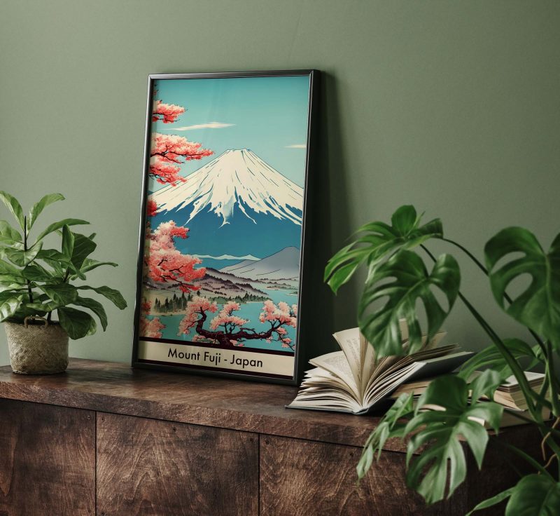 Vintage Japan Poster: Mount Fuji with Cherry Blossoms - Image 2