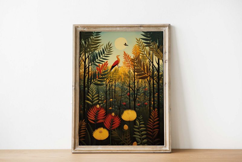 Nightingale in the Trees- Henri Rousseau style