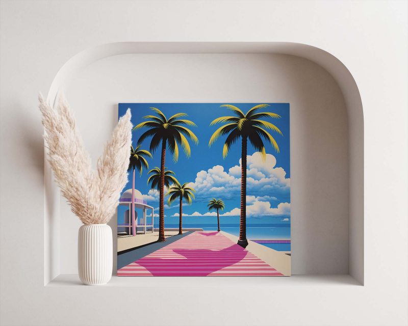 Palm Beach Boardwalk Poster | Hiroshi Nagai Style Wall Art | nagai poster - Image 2