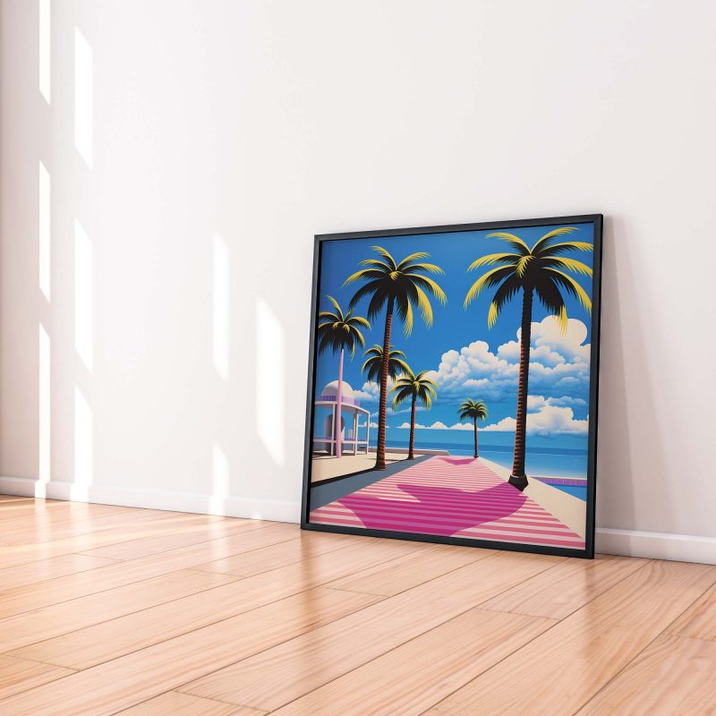 Palm Beach Boardwalk Poster | Hiroshi Nagai Style Wall Art | nagai poster - Image 5