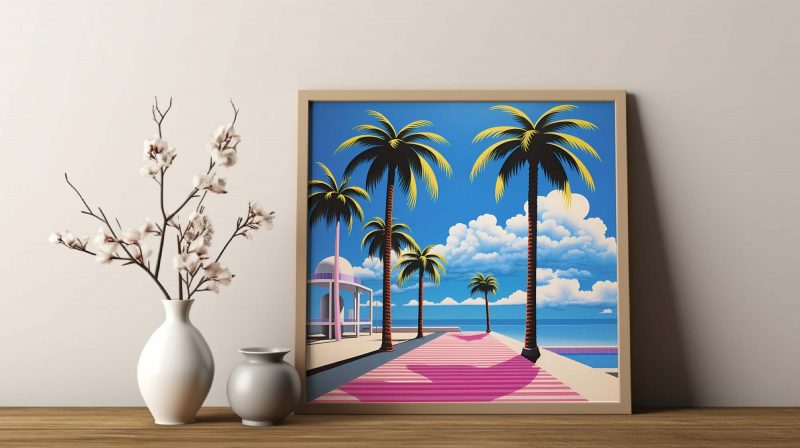 Palm Beach Boardwalk Poster | Hiroshi Nagai Style