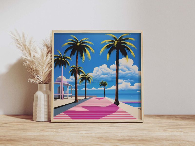 Palm Beach Boardwalk Poster | Hiroshi Nagai Style - Image 9