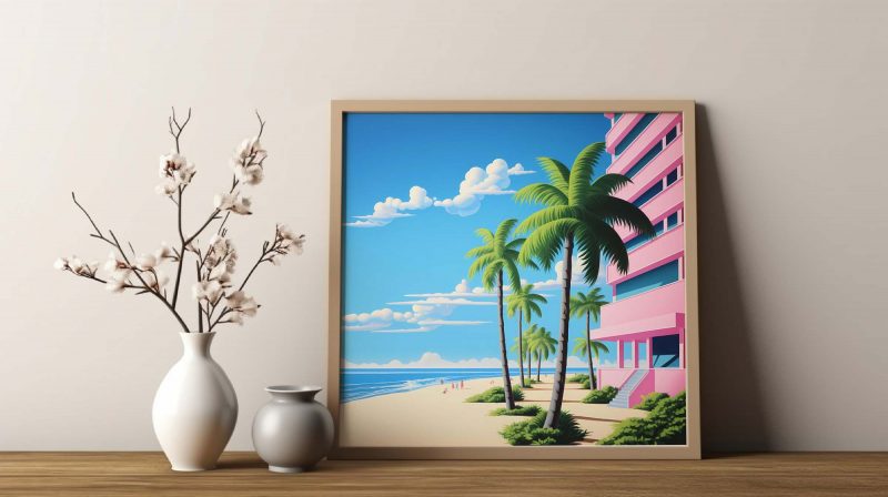 Palm Beach Hotel Poster | Hiroshi Nagai Style - Image 9