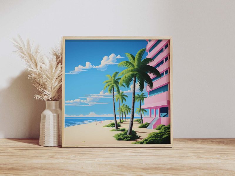 Palm Beach Hotel Poster | Hiroshi Nagai Style - Image 2