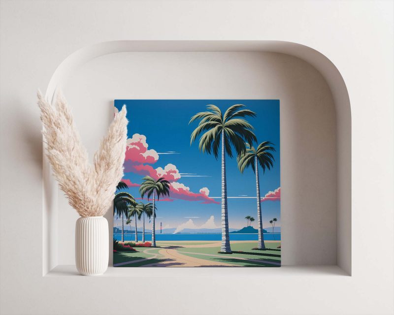 Palm Beach Meadow | Hiroshi Nagai Style Wall Art - Image 2