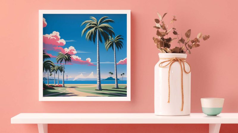 Palm Beach Meadow | Hiroshi Nagai Style Wall Art - Image 6
