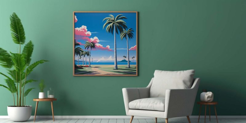 Palm Beach Meadow | Hiroshi Nagai Style Wall Art