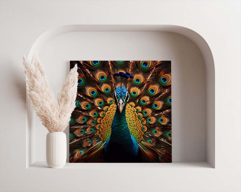 Peacock Stare with Open Wings | Majestic Photography Poster - Image 3