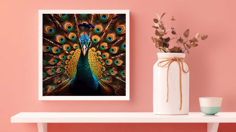 Peacock Stare with Open Wings | Majestic Photography Poster - Image 6