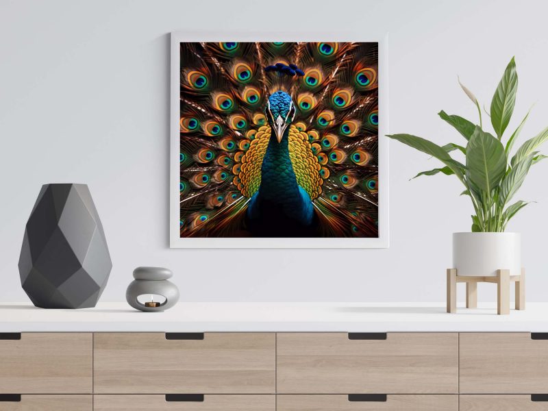 Peacock Stare with Open Wings | Majestic Photography Poster - Image 7