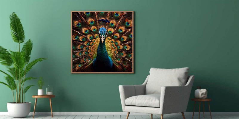 Peacock Stare with Open Wings | Majestic Photography Poster - Image 9