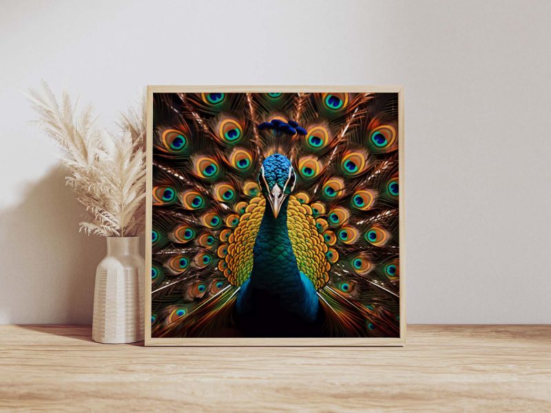 Peacock Stare with Open Wings | Majestic Photography Poster - Image 11