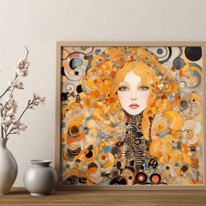 Porcelain Face | Gustav Klimt style Poster | Art Nouveau Print