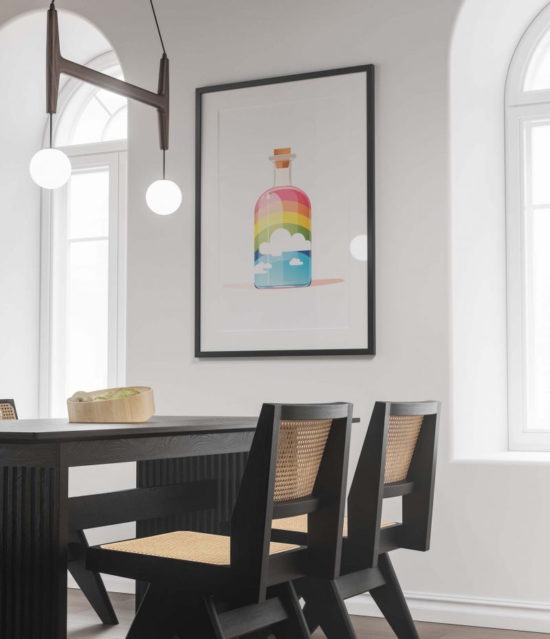 Rainbow in a Bottle - Poster, rainbow playroom, boho decor, kinderzimmer poster - Image 2