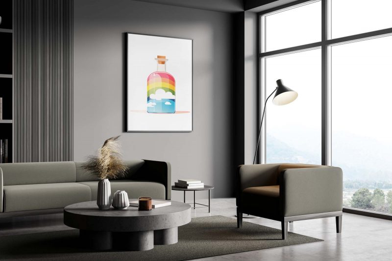 Rainbow in a Bottle - Poster, rainbow playroom, boho decor, kinderzimmer poster - Image 4