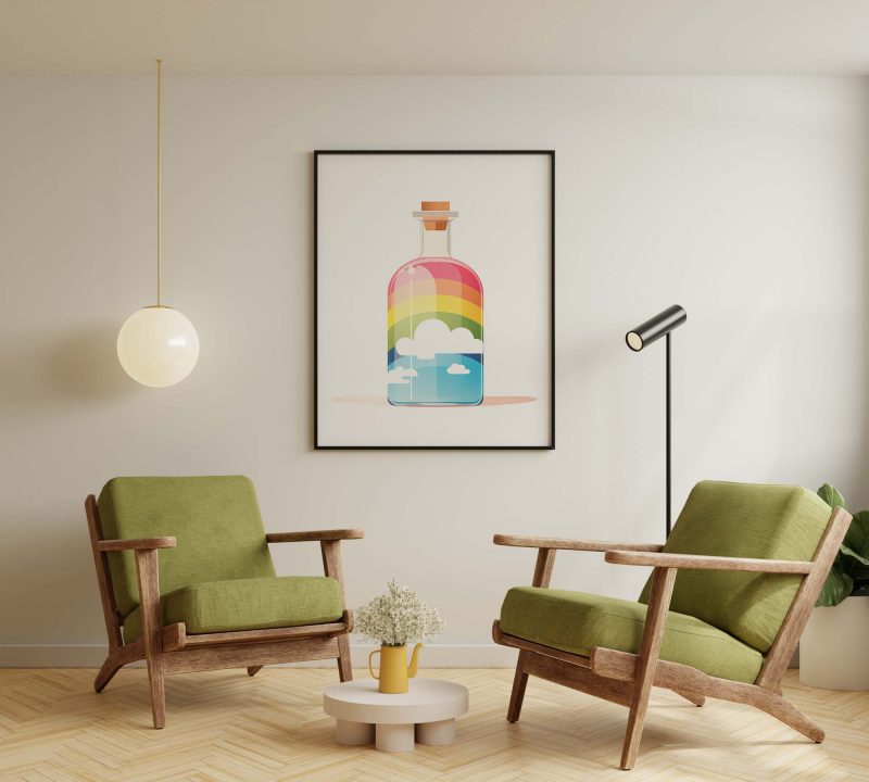 Rainbow in a Bottle - Poster, rainbow playroom, boho decor, kinderzimmer poster - Image 5