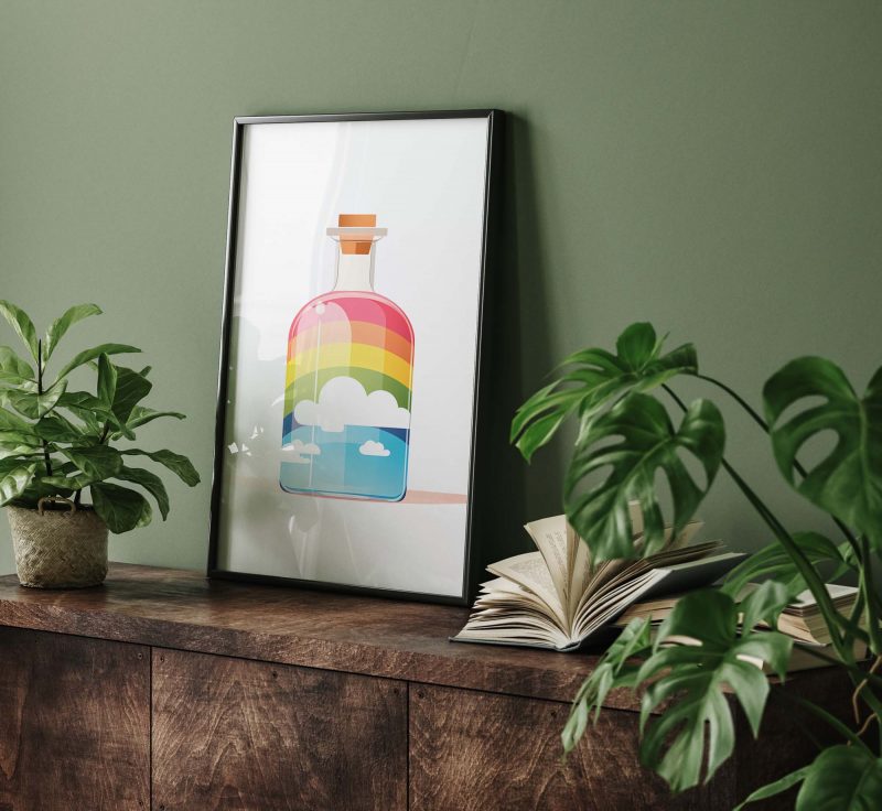 Rainbow in a Bottle - Poster, rainbow playroom, boho decor, kinderzimmer poster - Image 8